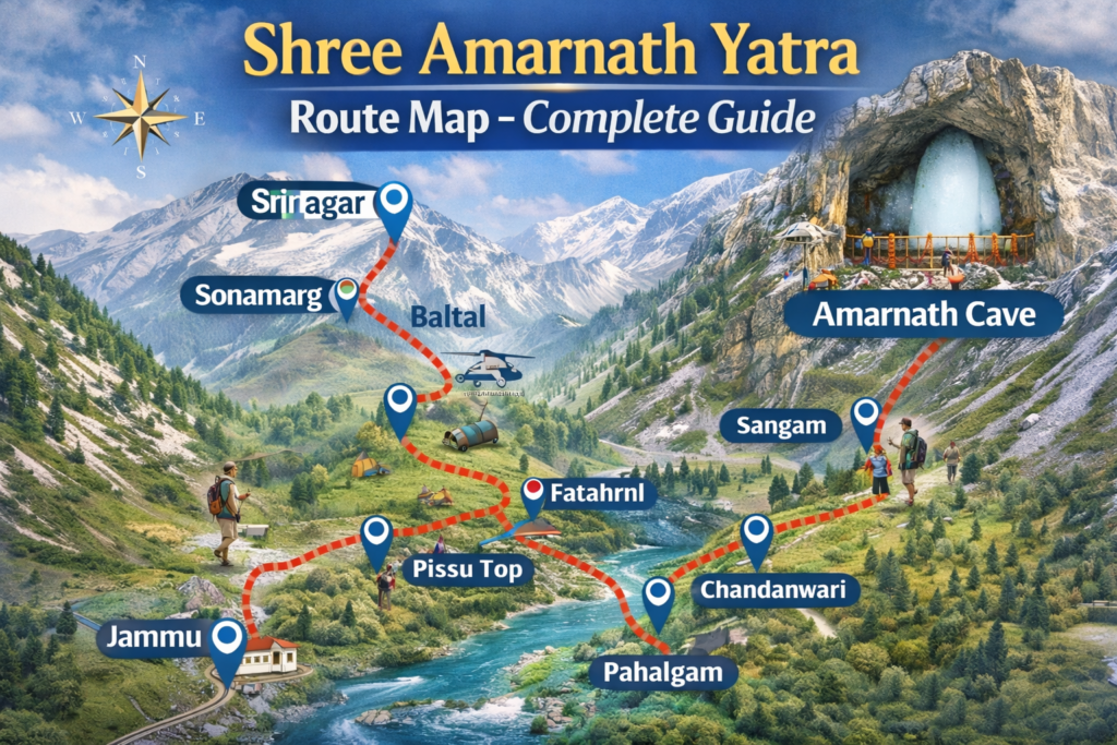 Shree Amarnath Yatra Route Map